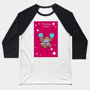 "Thinking of You" Cheerleader Sloth Baseball T-Shirt